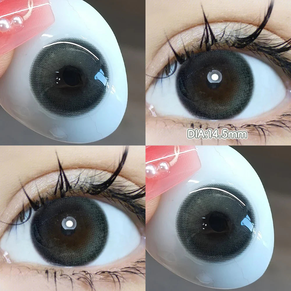 2pcs Natural Green Contact Lenses fo Eyes Beauty Color Pupils Makeup Color Eye Lenses Big Diameter Myopia Lenses
