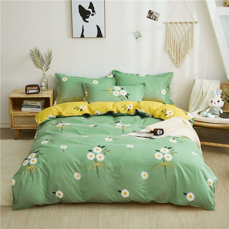 Lovely Cartoon King Size Duvet Cover Set 220x240 Skin Friendly Double Bed Quilt Cover Blanket Comforter Cover and Pillowcase