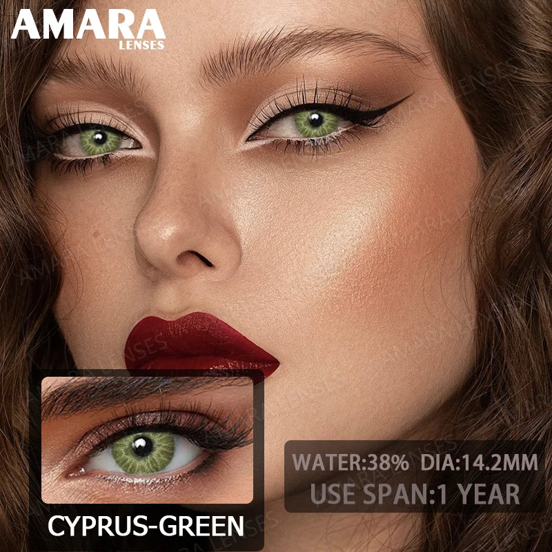 1 pair Colored Contact Lenses Natural Look Green Lenses Gray Contact color Lenses Beauty Pupil Eye Cosmetics Yearly Use