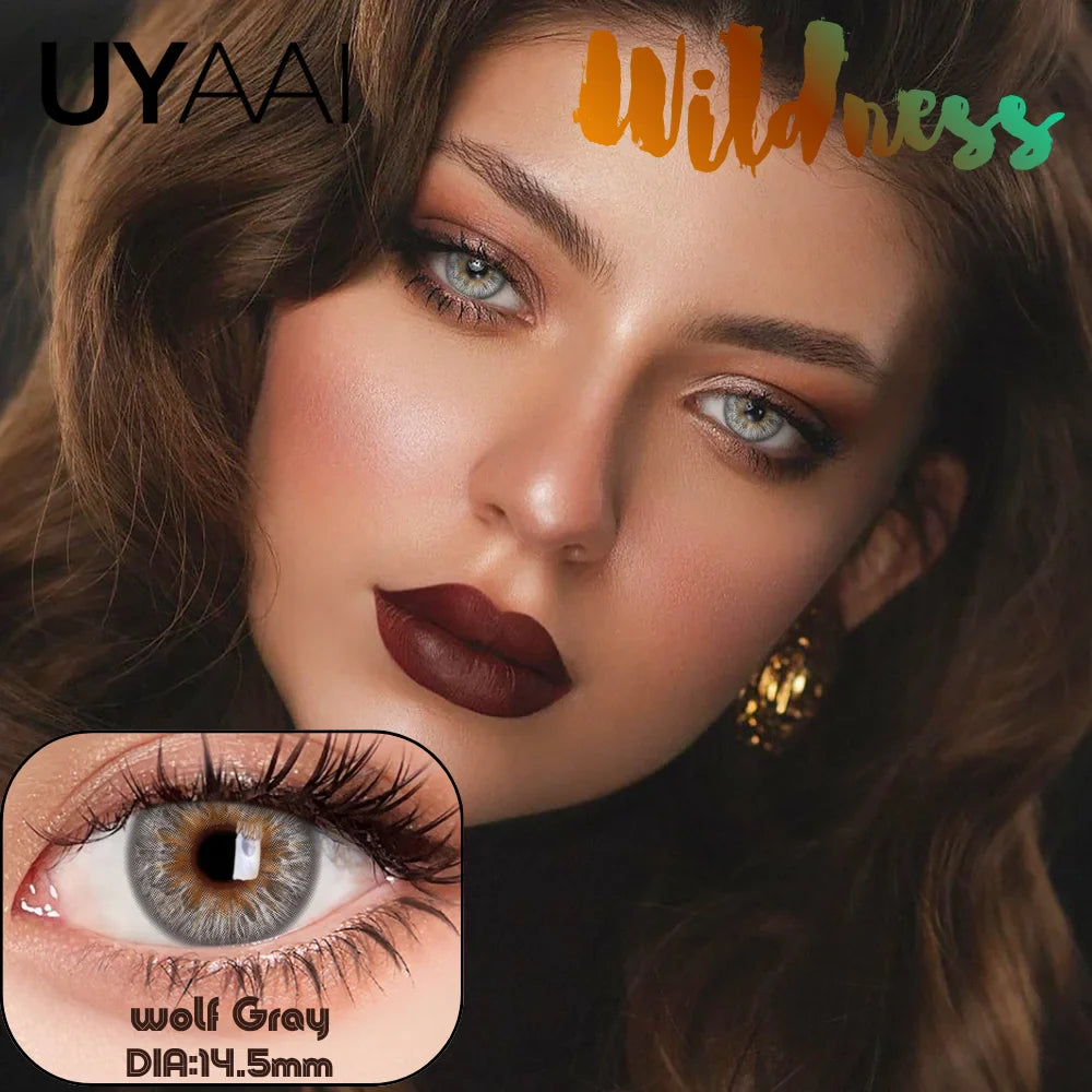 Wild Color Payoff Color Contacts Lenses Unique Multi-Tonal Radiating Design for Mesmerizing Eyes, Brown/Green/Gray,