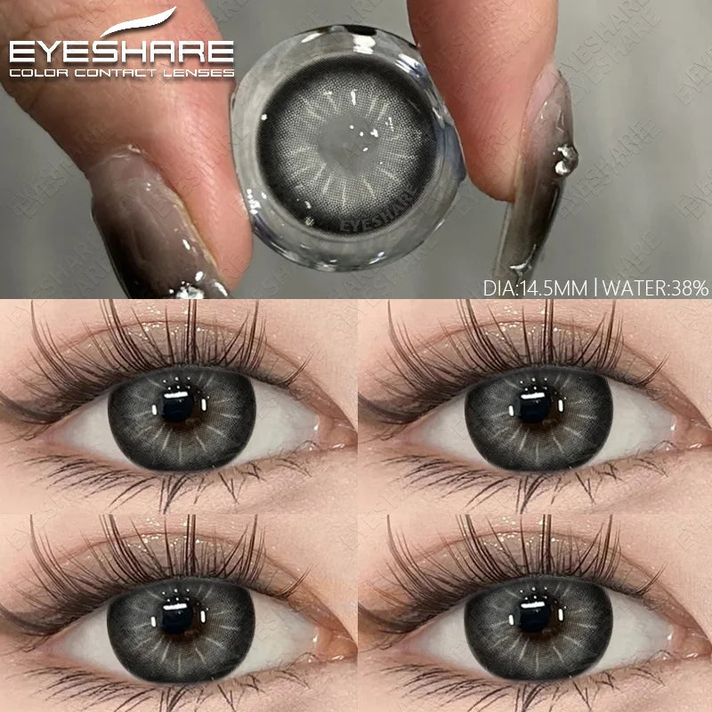 1pair Fashion Color Contact Lenses for Eyes Natural Brown Eyes Contacts Lenses Colorful Makeup Gray Eyes Lenses Yearly