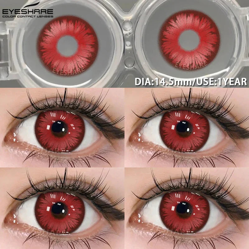 1 Pair Colored Contact Lenses Pink Contact Lenses Purple Fashion Makeup Contact Lenses Eye Cosplay Lenses Yearly Use