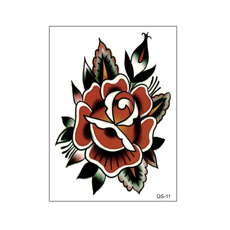 1pcs Hand Flower Rose Fake Tattoo Stickers Waterproof Temporary Tatto Body Art for Girl Women Men