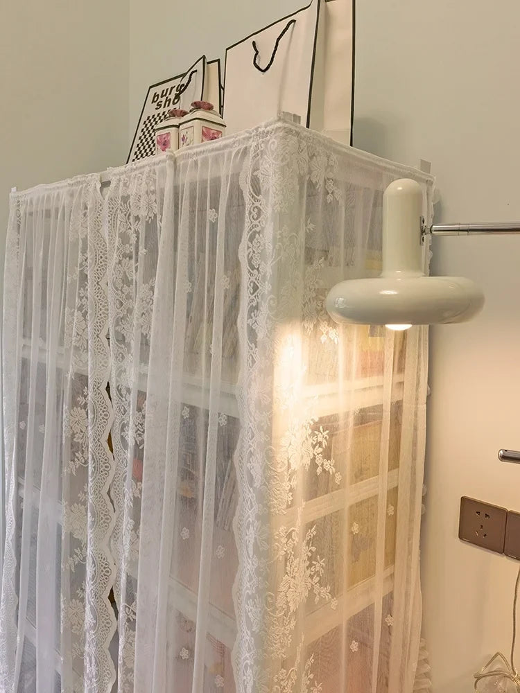 Magic Sticky Dustproof Storage Rack Curtain Folded Design Cover up Shelf Bookcase Iron Frame Disguise Curtain Home Decor
