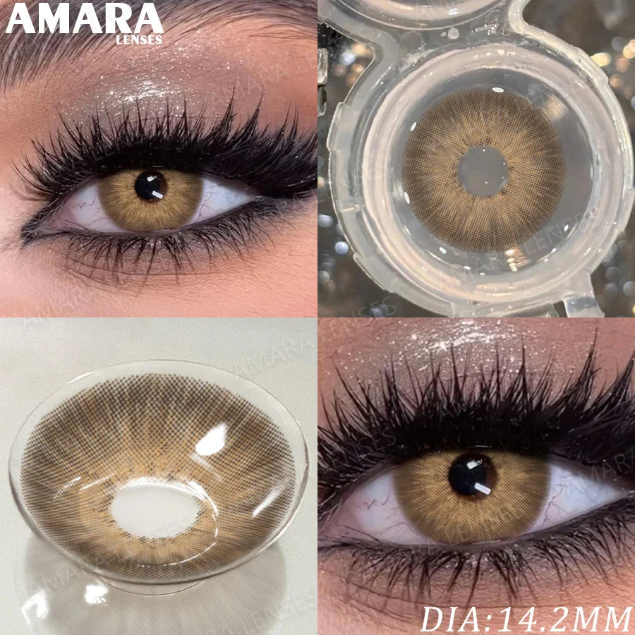 1 Pair Fashion Color Contact Lenses for Eyes Brown Lenses Colorcon Blue Lenses Yearly Beautiful Grey Eye Pupils Lens