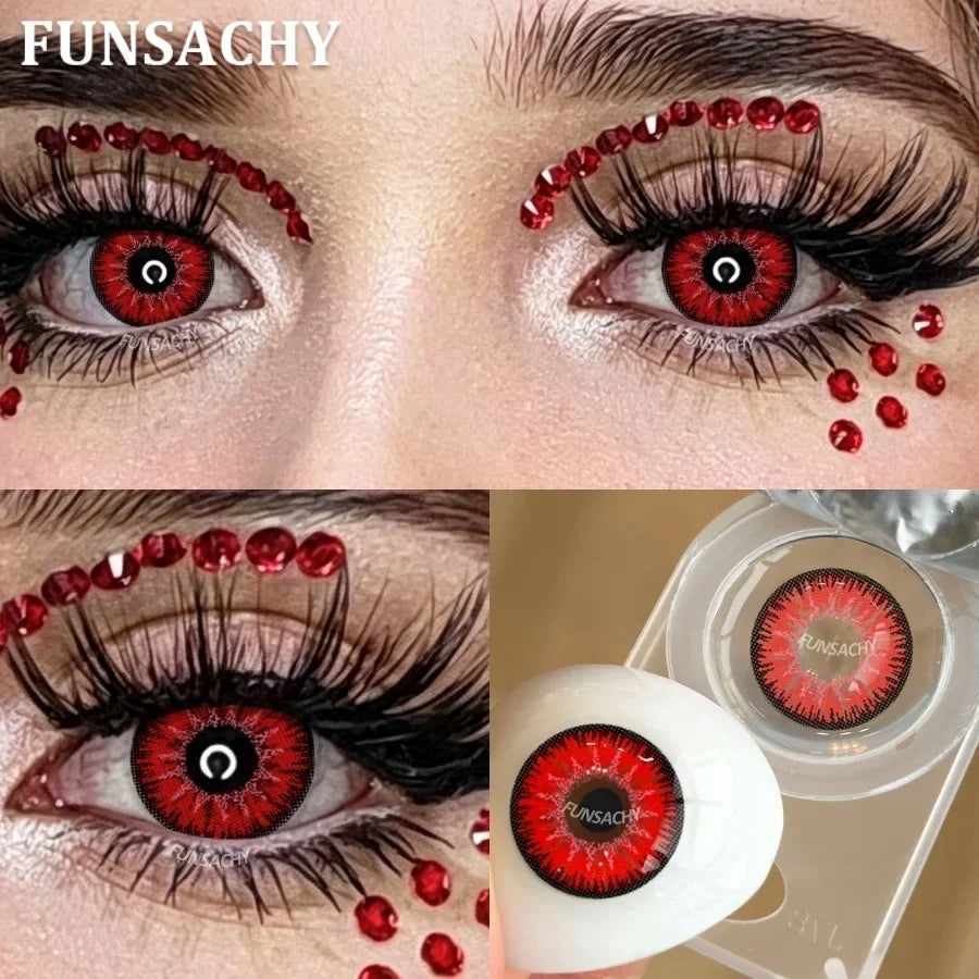 2PCS New Cosplay Colored Contact Lenses Halloween Contact Lenses Role Playing Beauty Makeup Products Enlarge Eyes Lens