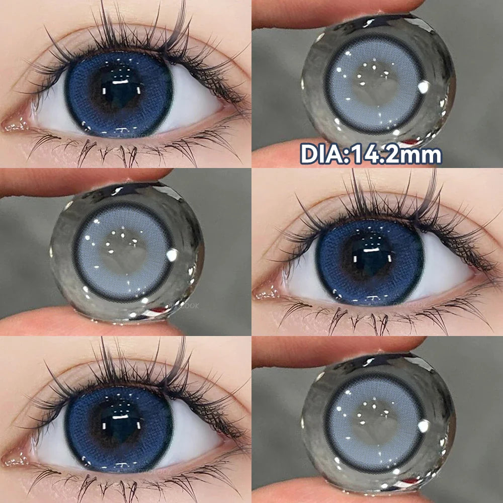 1 Pair Myopia Prescription Colored Contact Lenses Fashion Lens Beauty Pupils Blue Eye Color Lenses Purple Eye Lenses
