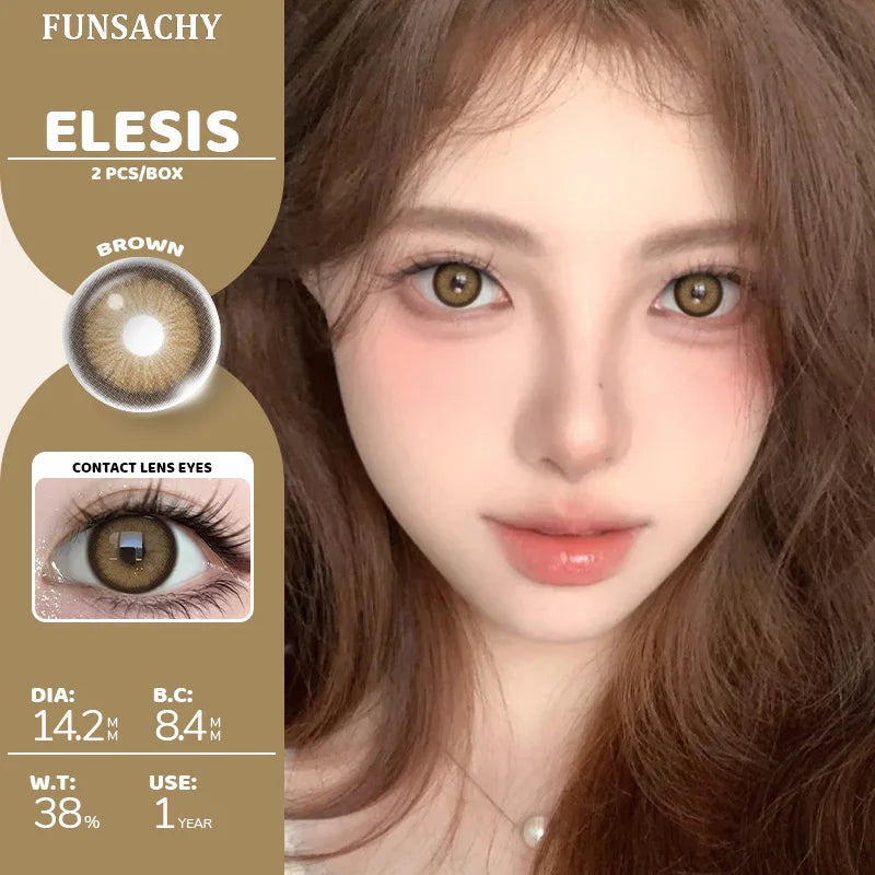 1 Pair Yearly New Korean Natural Lenses Color Contact Lenses for Eyes Color Black Brown Beautiful Pupil Fast Shipping
