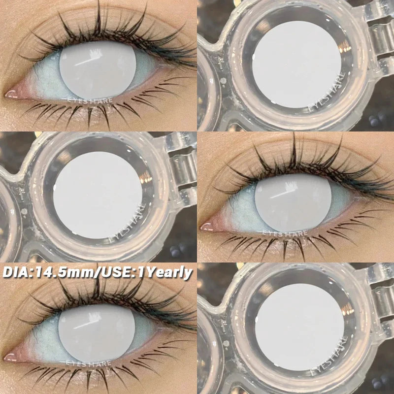 Halloween cosplay color contact lenses for eyes black/red/white Anime Accessories colorful fashion lenses