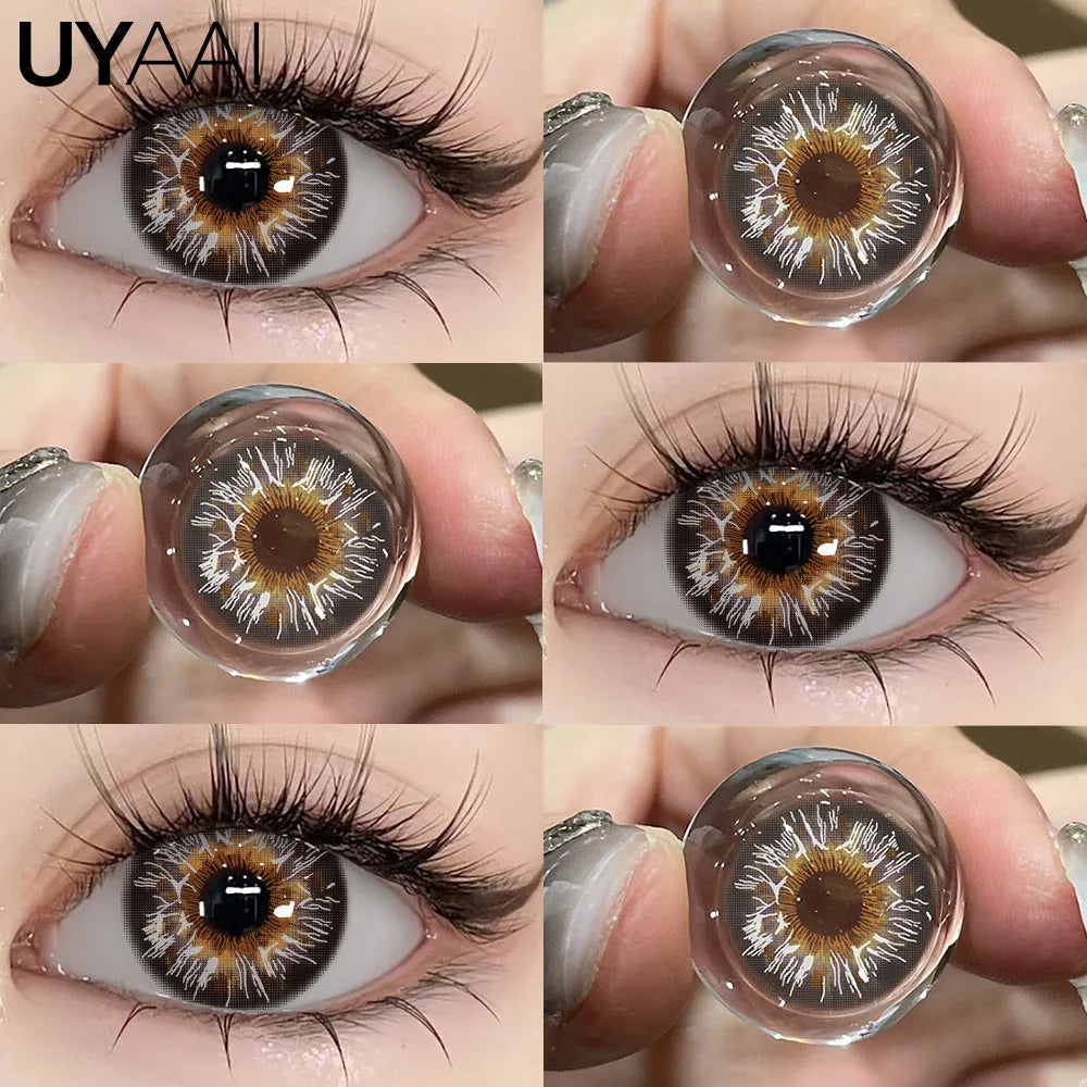 Color Contact Lenses Lenses Brown Pupils Color Contact Lenses for Eyes Green Lens 1 Pair/2pcs Pupils Cosmetic Lens