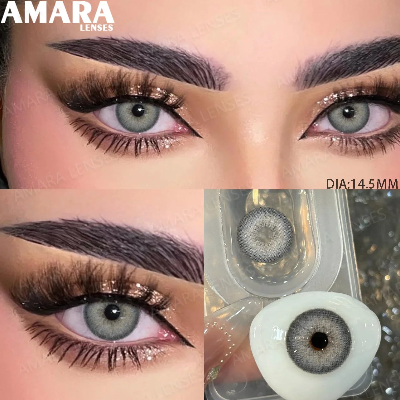 1 Pair Gray Color Contact Lenses for Eyes 14.5mm Fashion Contact Lenses Brown Natural Contact Lenses Gray Soft Lens