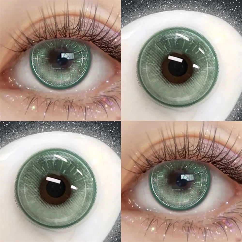 Eyes Color Contacts Colored Contact Lenses Lens Pupils Degree Prescription Beauty Green 2Pcs 6 Months Half Year