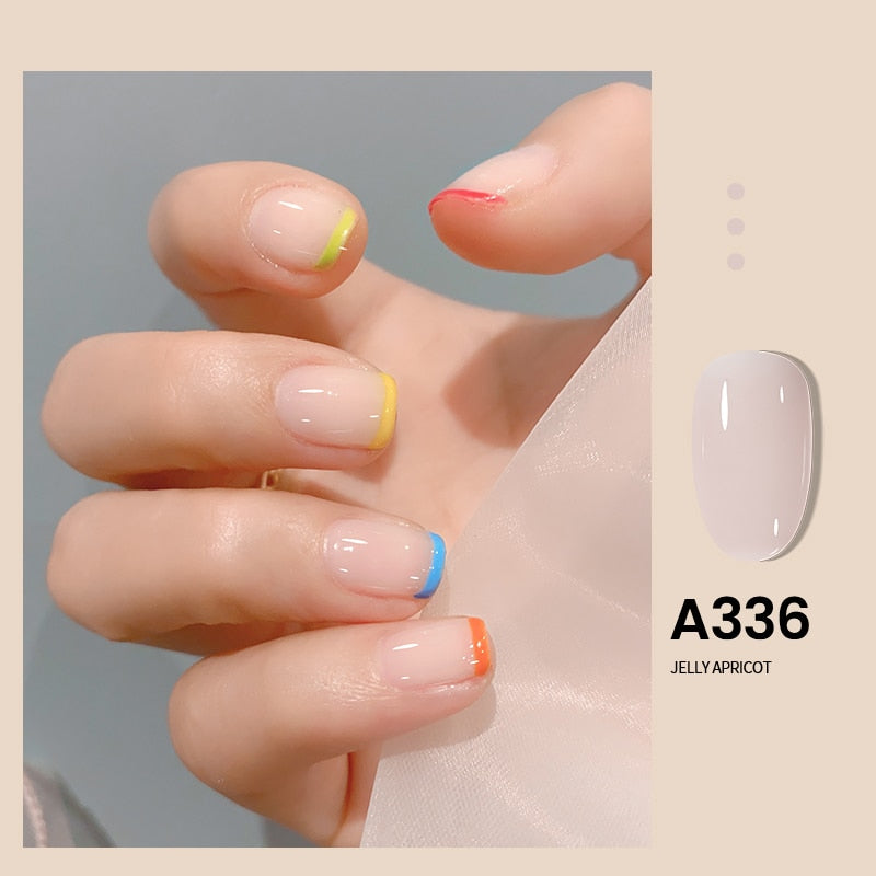 Transparent Nude Jelly Gel Nail Polish Semi Permanent 7.3ml Top Coat Soak Off UV LED Varnish Nail Art Design Base Gel