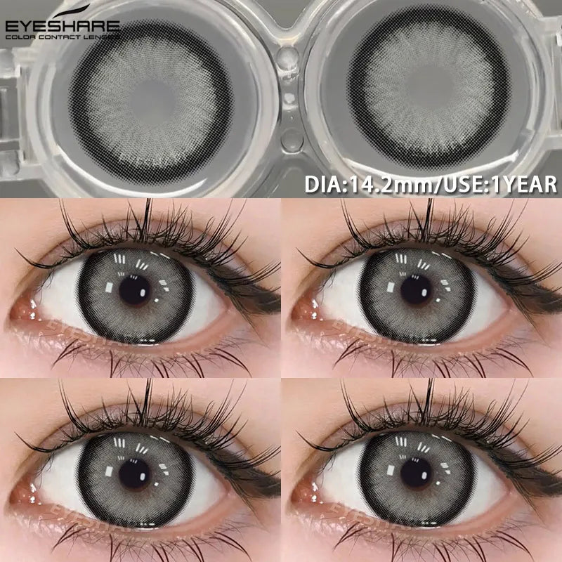 1pair Blue Contact Lenses For Eyes Korean Cute Lens Eye Makeup Pupil Brown Softlenses Women's color contact lenses