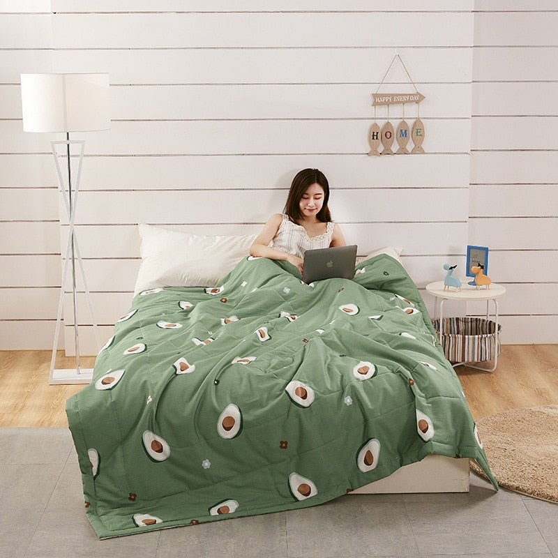 Summer Cotton Quilts Thin Air-conditioning Comforter Soft Breathable Office Nap Blanket Quilted Bed Covers and Bedspreads