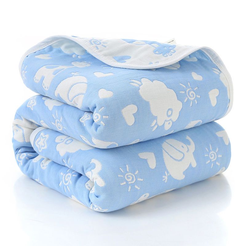 Summer bedspread 6 layer muslin towel cotton quilt children's baby plaid cool blanket air conditioning thin comforter 90
