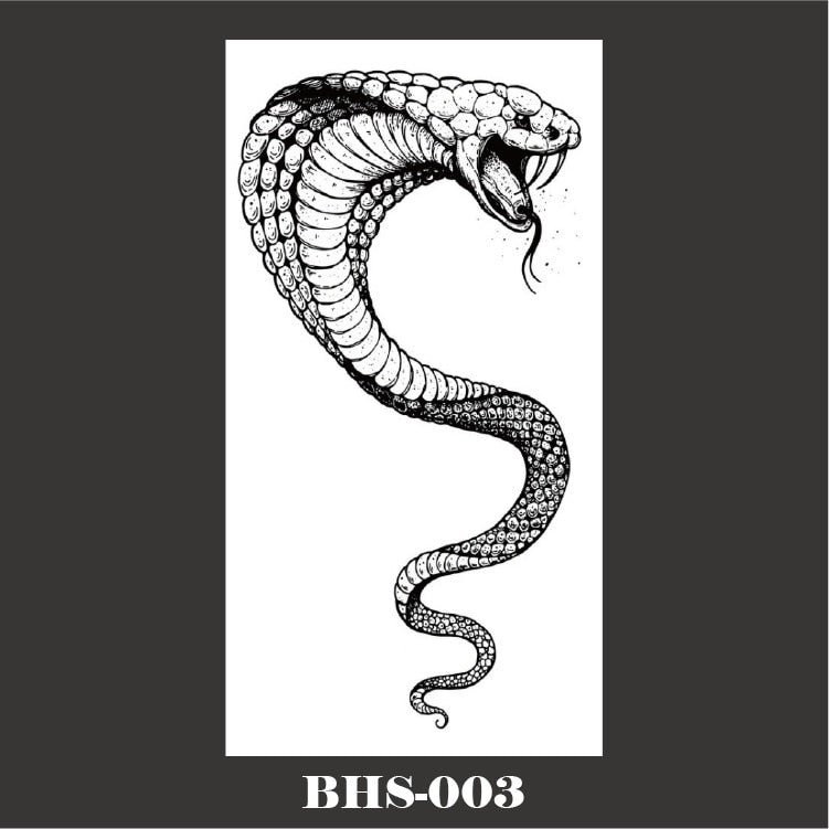Black Snake Temporary Tattoo Stickers for Women Men Body Waist Waterproof Fake Tattoo Dark Wine Big Size Snake Tattoo New