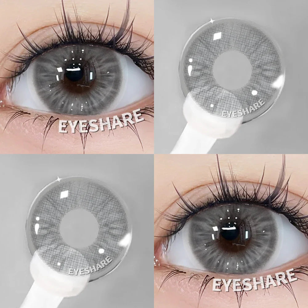 2pcs Blue Color Contact Lenses Natural Gray Eye Lens Beautiful Pupils Yearly Fashion Brown Softlens Cosmetics