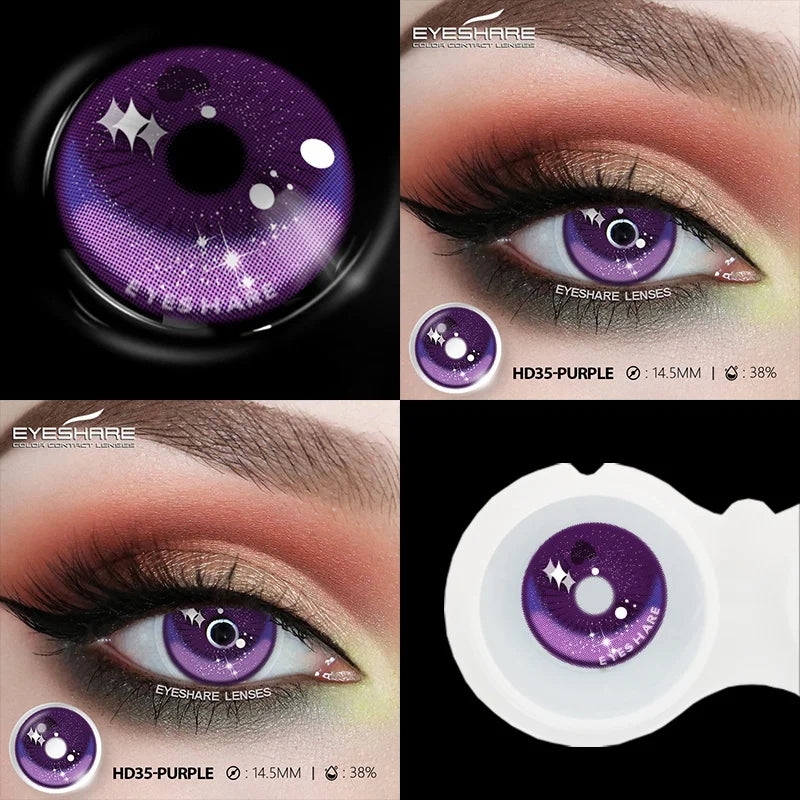 1pair Halloween Color Contact Lenses Cosplay Contact Lenses Anime Red Eye Lenses Blue Makeup Contact Lens Yellow Lenses