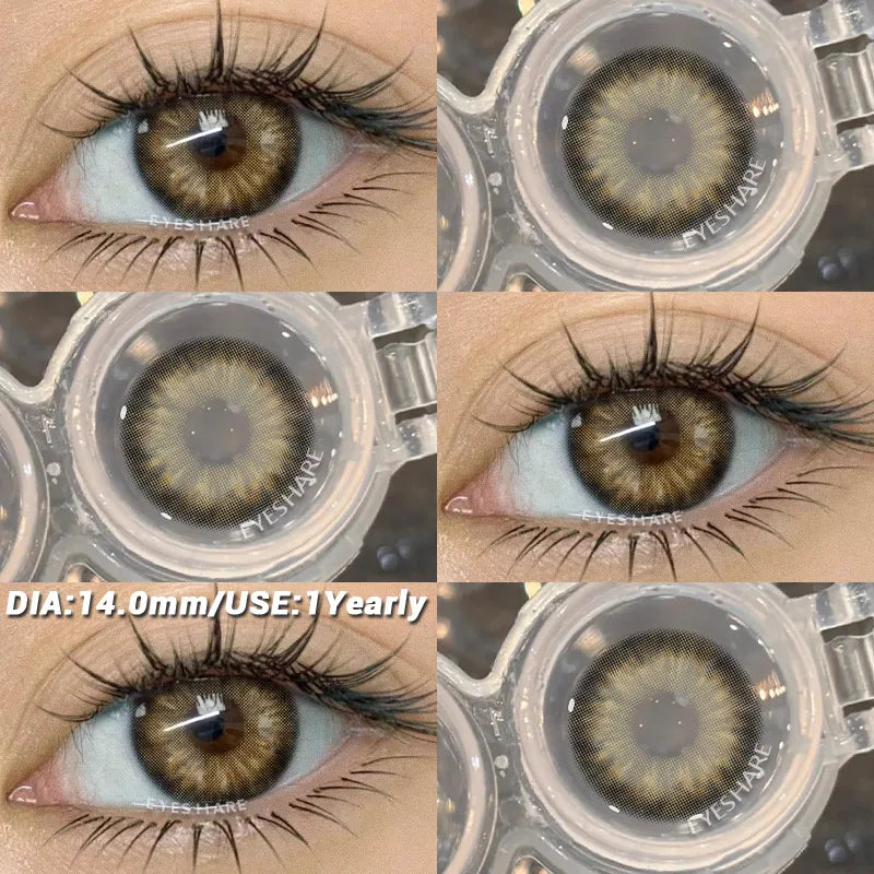 2Pcs Color Contact Lenses for Eyes Natural Gray Contacts Cosmetic Green Eye Color Lens Gray Lenses Blue Contact Lenses