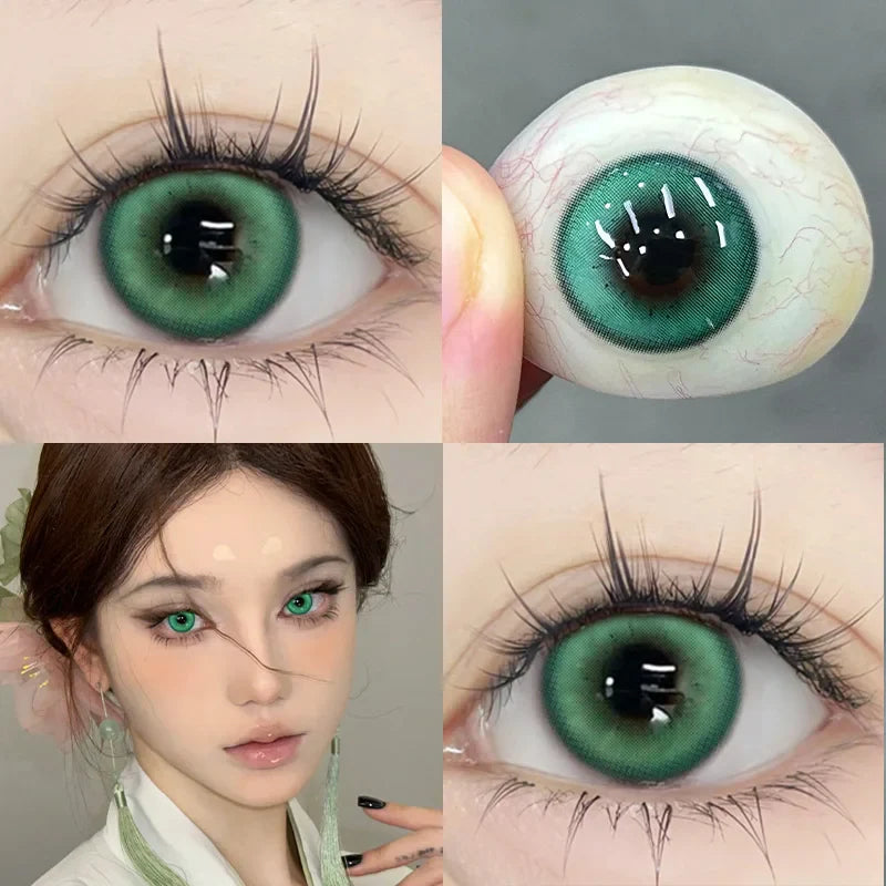 1 Pair Brown Color Contact Lenses for Eyes with Diopters Myopia Lenses Blue Korean Natural Lenses High Quality Lenses