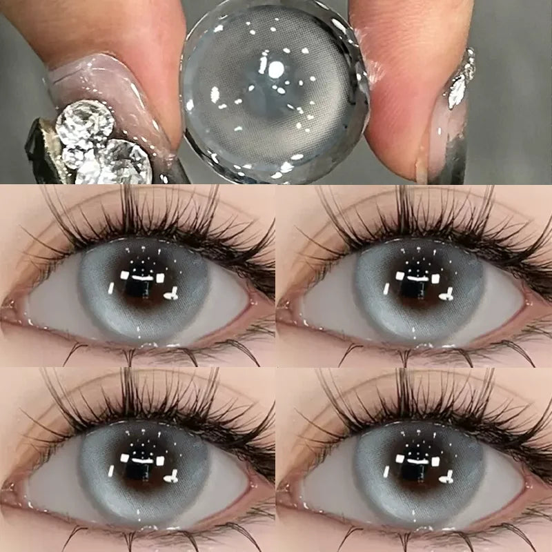 1Pair Color Contact Lenses with Myopia Green Lenses for Eye Gray Lenses Pink Contact Lenses Korean Lens Colorful Lens