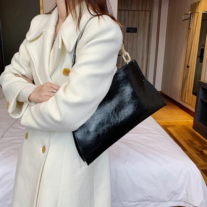 Stylish Women's Shoulder Bag - Soft Synthetic Leather Crossbody Bag