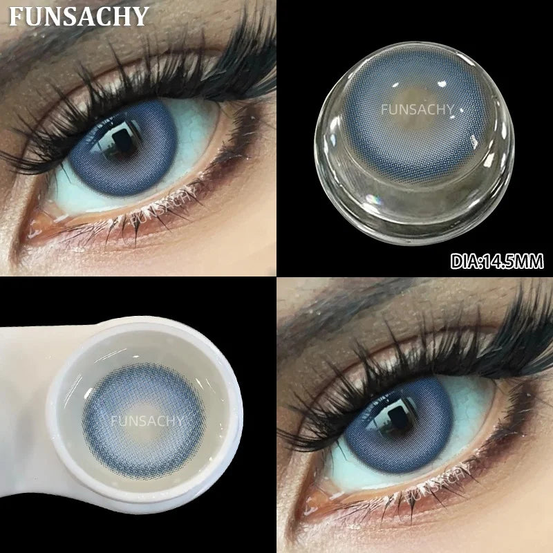 1 Pair Fashion Color Contact Lenses for Eyes Korean Brown Natural Soft Lenses Beautiful Cosmetic Gray Pupils Blue Lens