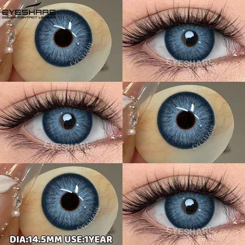 1pair/2pcs Blue Contact Lenses Color Contacts for Eyes Brown Eye Lenses Gray Lenses Yearly Cosmetic Makeup Eye Contacts