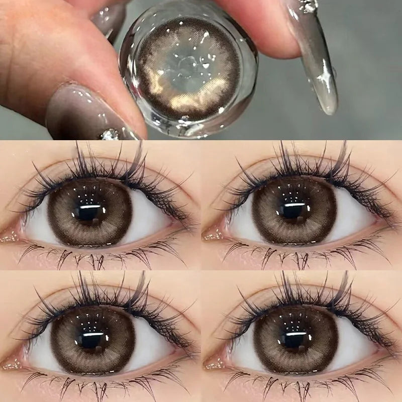 Colored Contact Lenses for Eyes Brown High Quality Lense with Degree Natural Beauty Eye Contacts Lenses Yearly 1 Pair