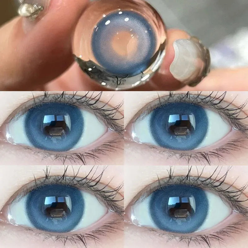 2pcs/Pair Myopia Natural Korean Lens Color Contact Lenses Blue Contact Lens Green Pupil Beauty Eyes Lenses Makeup New