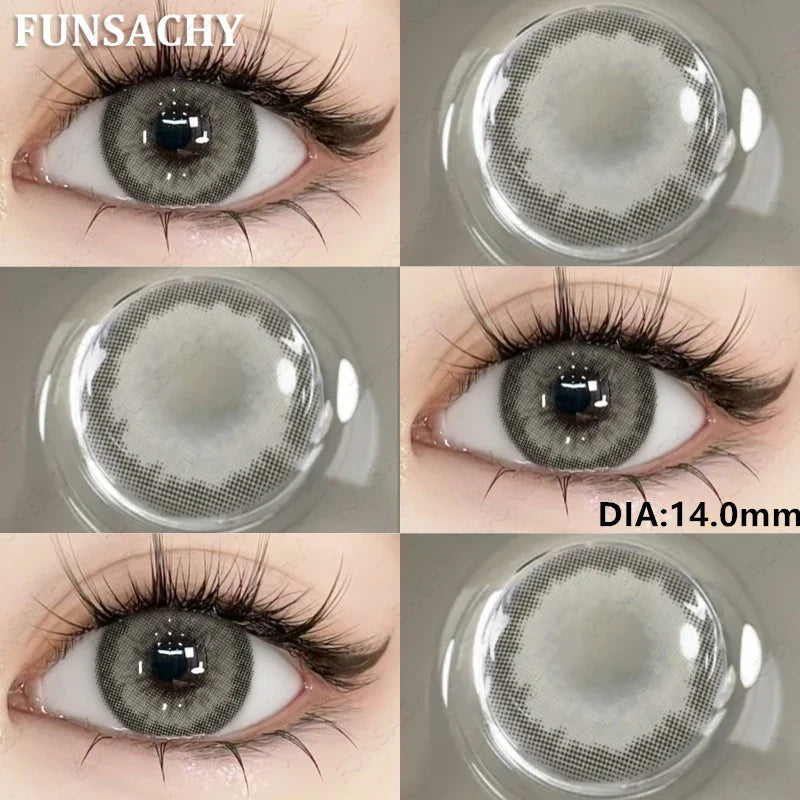 1 Pair New Color Contact Lenses for Eye Beautiful Pupil Fashion Blue Soft Lenses Gray Natural Contacts Yearly Cosmetics