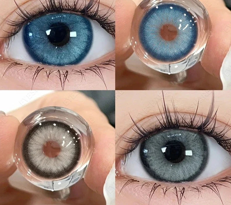 2pcs Colored Contact Lenses for Eyes Natural Look Brown Eye Lenses Gray Pupils Blue Lenses Green Contacts Beauty Makeup