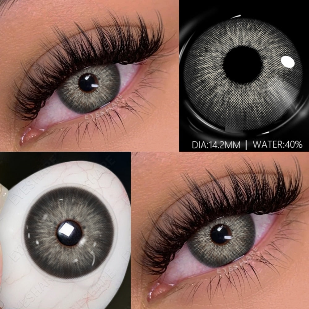 1Pair Brown Eye Lenses Color Contact Lenses for Eyes Lenses with Diopter Myopia Eyes Contacts Lens Fashion Gray Lenses