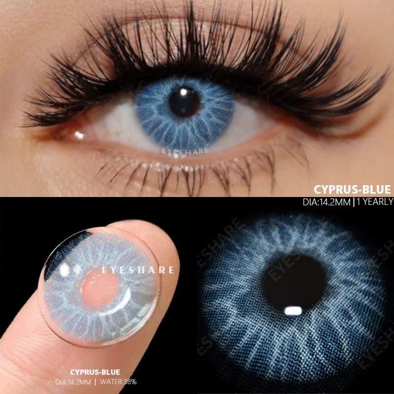 1 Pair New Colored Contact Lenses Fashion Green Eyes Lenses Natural Blue Lenses Gray Contacts Fast Delivery Yearly Lens