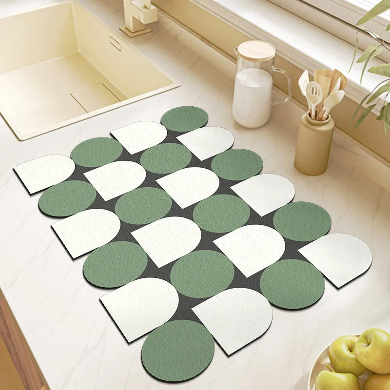 DIY Puzzle Diatomite Modular Mat Super Absorbent Quick-Dry Non-slip Stain-Resistant for Kitchen Sink
