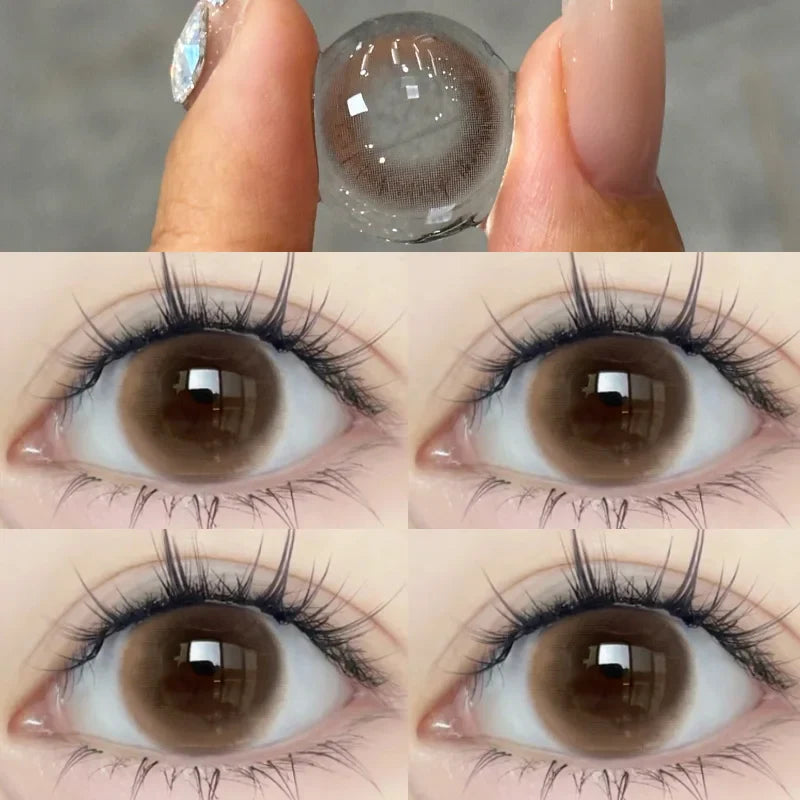 Colored Contact Lenses for Eyes Brown High Quality Lense with Degree Natural Beauty Eye Contacts Lenses Yearly 1 Pair