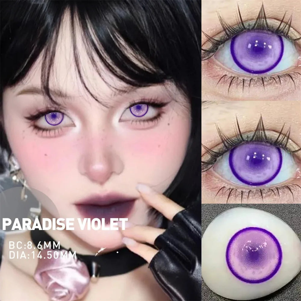 Eyes Color Contacts Colored Contact Lenses Lens Cos Prescription Myopia Cosplay Anime Party 2Pcs Daily