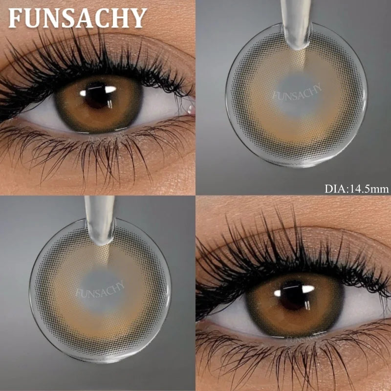 1 Pair Black Color Contact Lenses Brown Grey Beauty Soft Contact Lenses Yearly Fast Shipping Beauty Pupils Cosmetics
