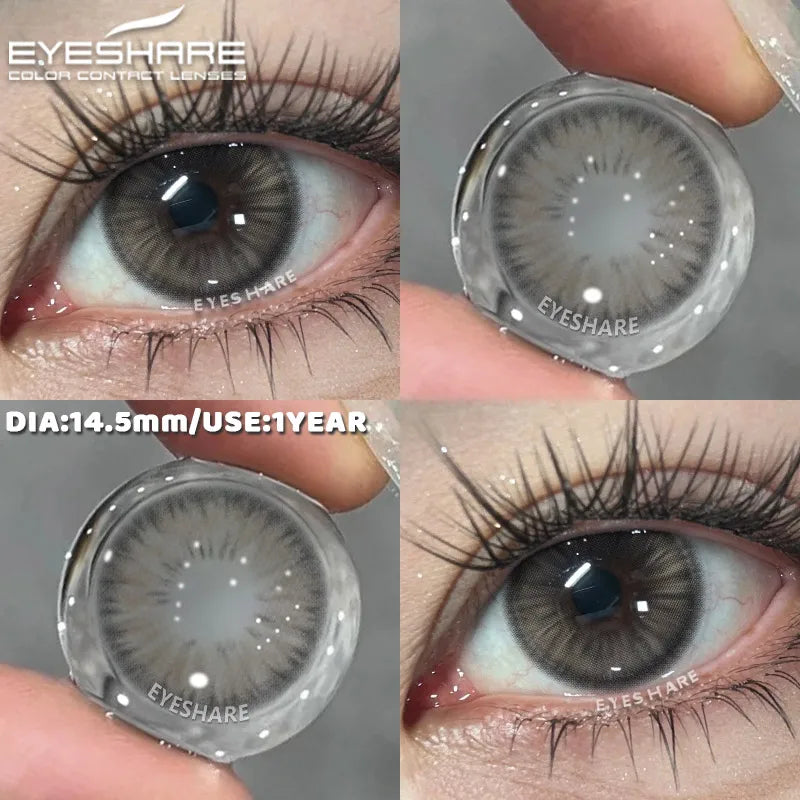 1 Pair Colorful Contact Lenses for Eyes Fashion Natural Gray Pupils Beauty Makeup Purple Color Lens Brown Eye Contacts