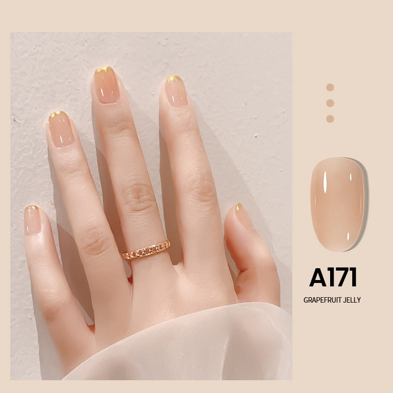 Transparent Nude Jelly Gel Nail Polish Semi Permanent 7.3ml Top Coat Soak Off UV LED Varnish Nail Art Design Base Gel