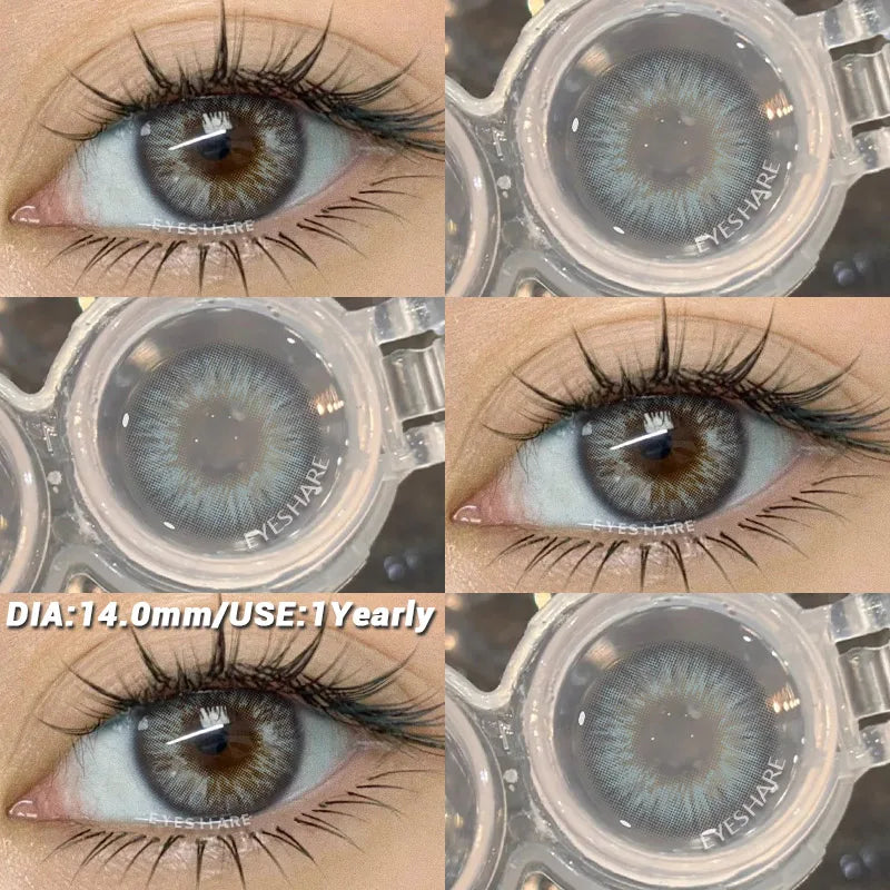 2Pcs Color Contact Lenses for Eyes Natural Gray Contacts Cosmetic Green Eye Color Lens Gray Lenses Blue Contact Lenses
