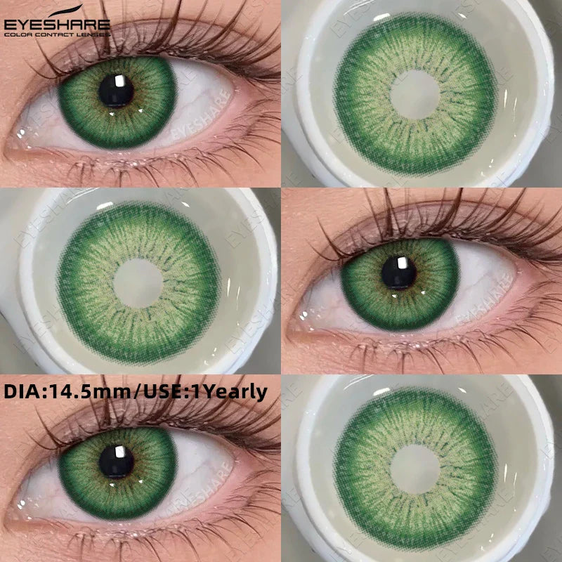 1 Pair Fashion Colored Contact Lenses Popular Natural Gray Brown Beauty Pupils Black Eyes Lens Yearly Blue Eyes Contact