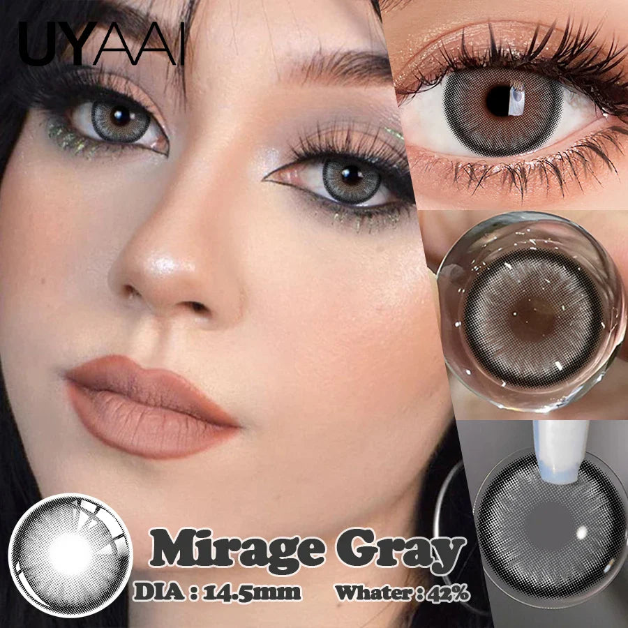 1 Pair Contact Lenses with Natural High Color Saturation & Defined Edge, Soft Age-Reducing Ambience