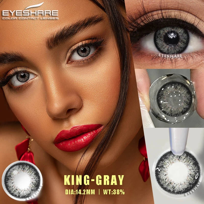1Pair Fashion Color Contact Lenses for Eyes Blue Eye Contacts Cosmetic Green Contacts Yearly Brown Eye Lens Gray Lenses