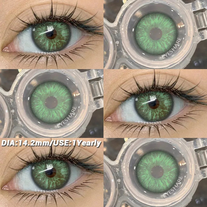 1 Pair Color Contact Lenses for Eyes Color Eye Lens Blue Eye Lenses Brown Lenses Gray Pupils Lens Yearly Green Contacts