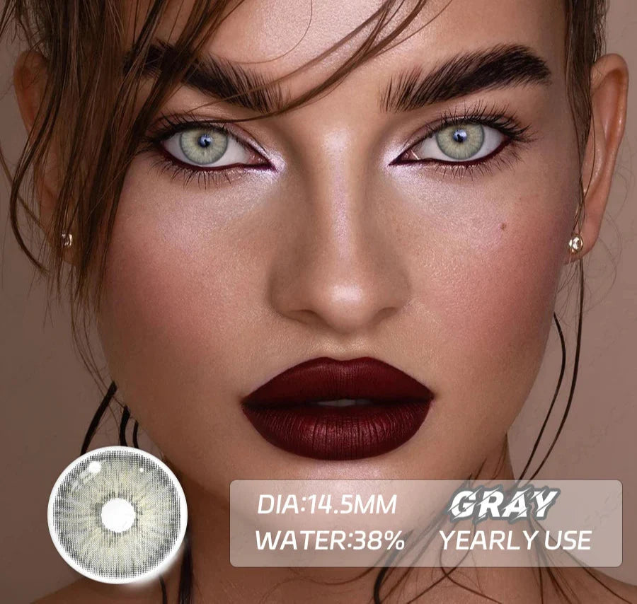1 Pair Gray Pupils for Eyes Colored Contact Lenses Fashion Natural Brown Lenses Color Eye Lens Yearly Beauty Cosmetics