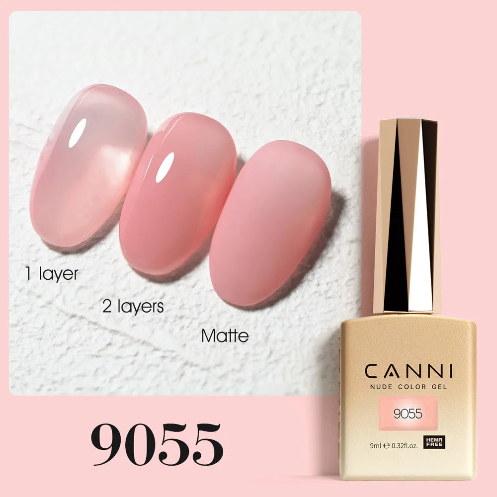 Nail Gel Polish HEMA FREE Translucent Jelly Gel Varnish Semi Transparent Super Glossy Ultra Consistency Round Shape Brush