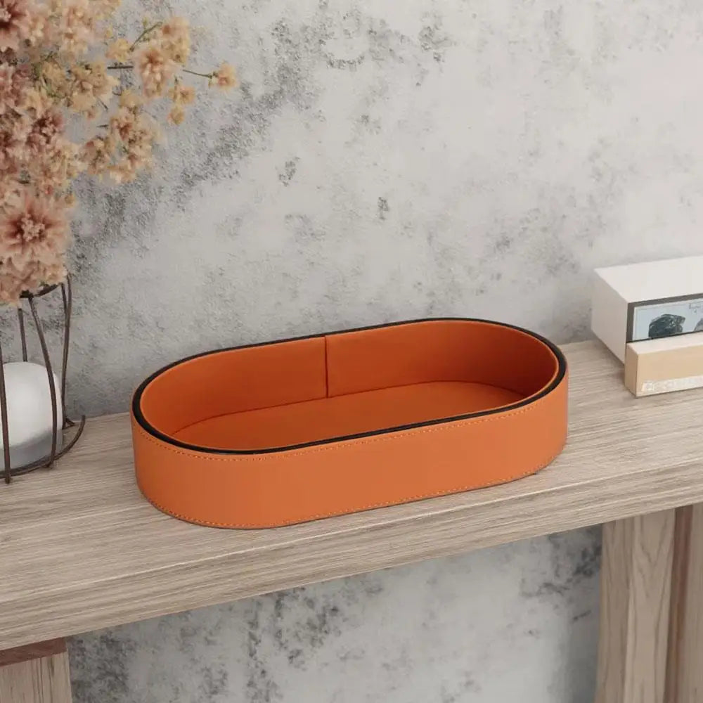 Pu Storage Box Sundry Key Storage Box Makeup Jewelry Organizer Home Entrance Desktop Tray Living Room Decoration