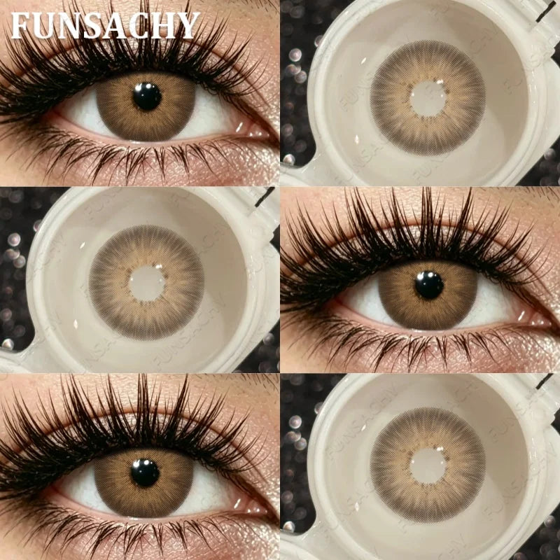 2Pcs New Colored Contact Lenses Grey Blue Green Series Soft And Comfortable BrownContact Lenses Yearly Beautiful Pupils